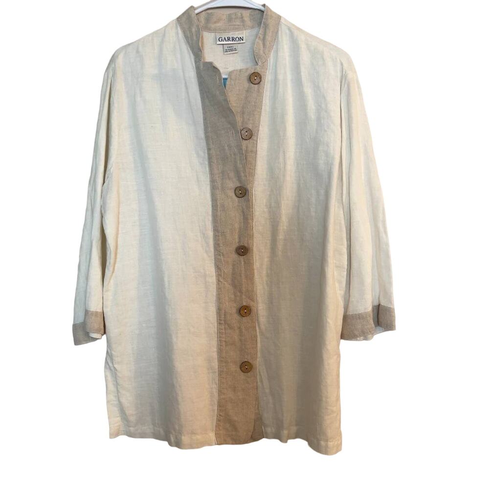 Garron Vintage Linen Cotton Blend Blouse Size S
